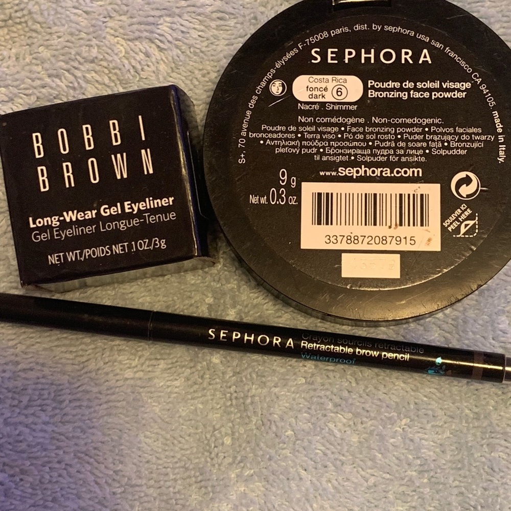Bobbie brow eyeliner color, Sephora bronze, pencil
